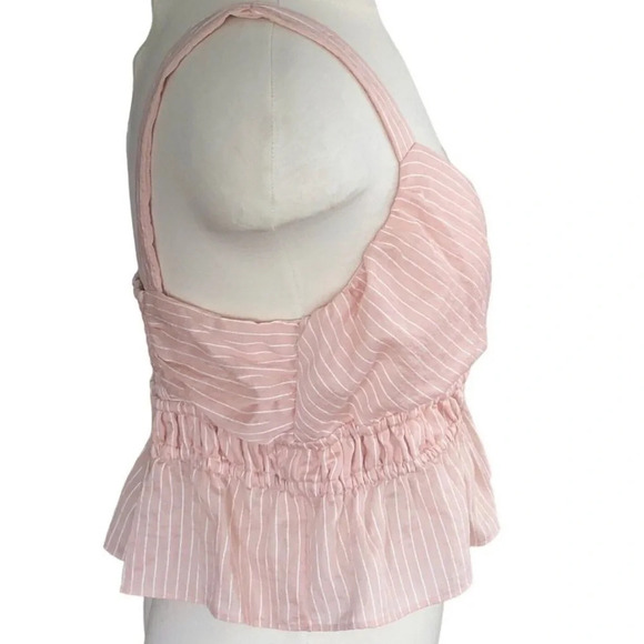 Maeve 1X anthropology crop top, pink and white. Size 1X - Picture 3 of 9
